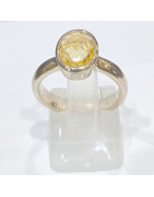 Bague Béryl Héliodore Argent 925 Taille 54