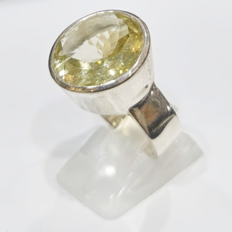 Bague Citrine Citron Argent 925 Taille 56