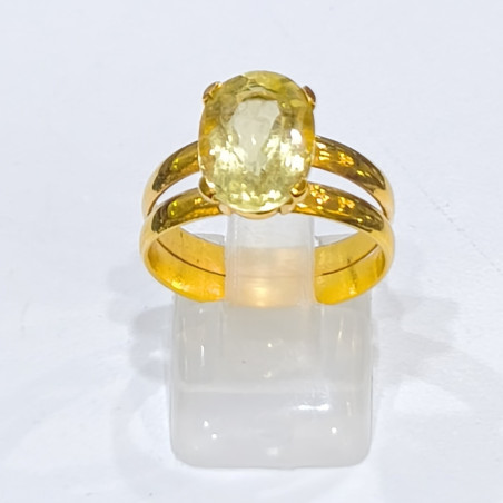 Bague Béryl Héliodore Argent 925 Taille 55