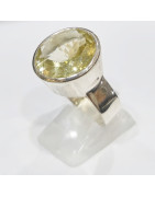 Bague Quartz Vert  925 Argent 925 Taille 59
