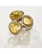 Bague Citrine Naturelle Argent 925 Taille 57