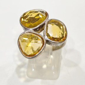 Bague Citrine Naturelle Argent 925 Taille 57