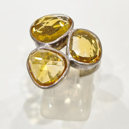 Bague Citrine Naturelle Argent 925 Taille 57