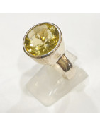 Bague Citrine Citron Argent 925 Taille 55
