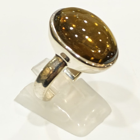 Bague Quartz Fumé Argent 925 Taille 60