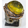 Bague Quartz Vert Argent 925 Cuivre et Laiton Taille 54