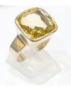 Bague Citrine Citron Argent 925 Taille 56