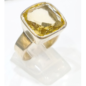 Bague Citrine Citron Argent 925 Taille 56