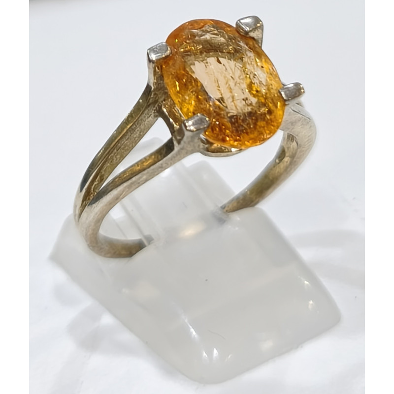 Bague Topaze Impériale Argent 925 Taille 58