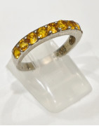 Bague Citrine Type Alliance Argent 925