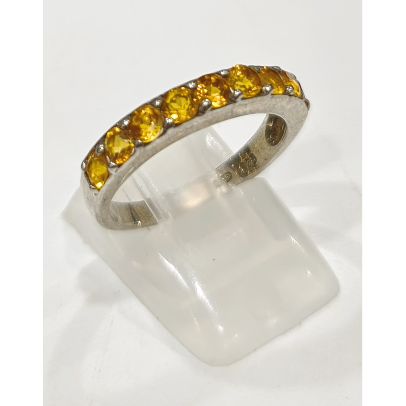 Bague Citrine Type Alliance Argent 925