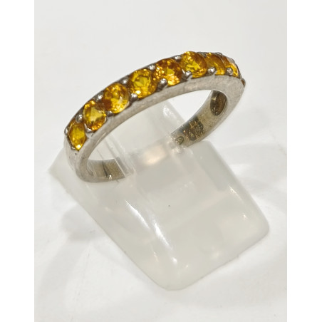 Bague Citrine Type Alliance Argent 925