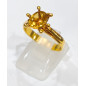 Bague Citrine Naturelle Acier Plaqué Or Taille 57