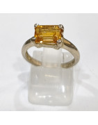Bague Topaze Impériale Argent 925 Taille 54