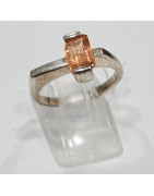 Bague Topaze Impériale Argent 925 Taille 57