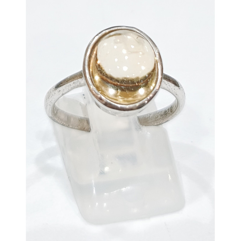 Bague Citrine Naturelle Argent 925 Taille 56