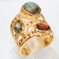 Bague labradorite Grenat Quartz Fumé Laiton Plaqué Or Taille 53 Collection NIIKI PARIS