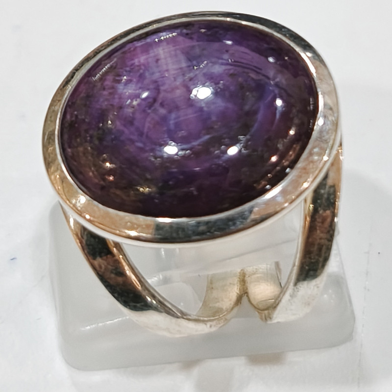 Bague Rubis Etoilé Argent 925 Taille 56