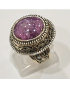 Bague Rubis Etoilé Argent 925 Taille 56