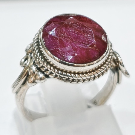 Bague Rubis Argent 925 Taille 49