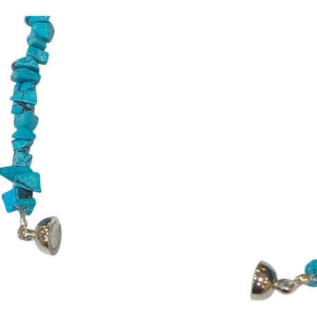Bracelet Turquoise Baroque Acier avec Fermoir Aimants Longueur 18/19 cm