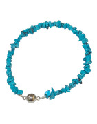 Bracelet Turquoise Baroque Acier avec Fermoir Aimants Longueur 18/19 cm