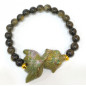 Bracelet Obsidienne Dorée Pierres Rondes 8 mm Poisson Jaspe