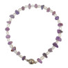 Bracelet Sugilite et Perles d'Eau Douce Grain de Riz Baroque Acier avec Fermoir Aimants Longueur 18/19 cm