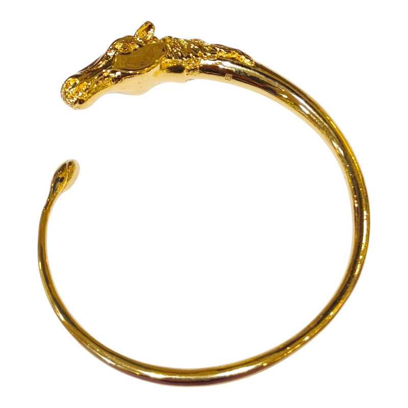 Bracelet Tête de Cheval Bronze Plaqué Or 20 Microns Fabrication Artisanale