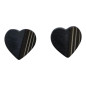 Boucles Bakélite Cœur Noir Vintage