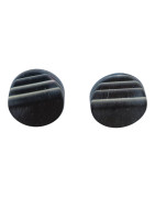 Boucles Bakélite Rond Noir Vintage