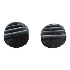 Boucles Bakélite Rond Noir Vintage