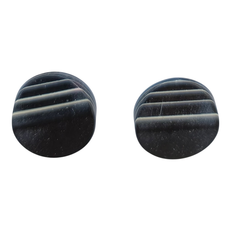 Boucles Bakélite Rond Noir Vintage