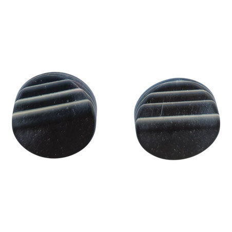 Boucles Bakélite Rond Noir Vintage