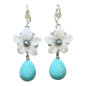 Boucles Nacre Fleur Perles Verre Murano