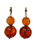 Boucles Ambre Copal Laiton