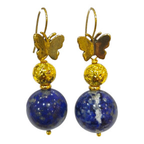 Boucles Lapis-lazuli Papillons
