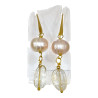 Boucles Perles Citrine Plaquées Or
