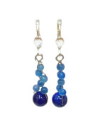 Boucles Lapis-lazuli Angélite Plaquées Or