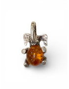 Pendentif Ambre Éléphant Argent 925