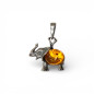 Pendentif Ambre Éléphant Argent 925