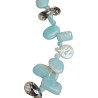 Collier Amazonite Baroque Onyx Facetté Perles Eau Douce 45 cm