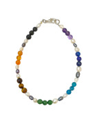 Bracelet Perles d'Eau Douce Grain de Riz 7 Chakras avec Fermoir 21 cm