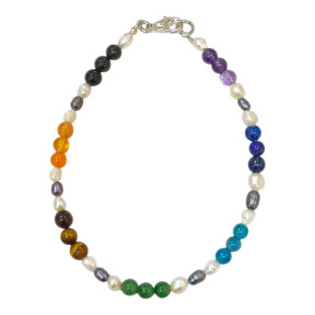 Bracelet Perle d'Eau Douce 7 Chakras avec Fermoir