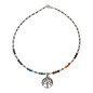 Collier Perles d'Eau Douce Grain de Riz 7 Chakras et Arbre de Vie 40 cm