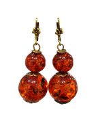 Boucles Ambre Copal Laiton