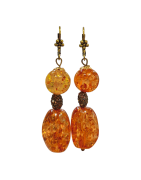 Boucles Ambre Copal Laiton