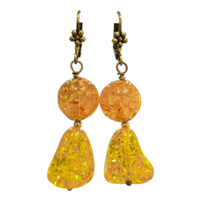 Boucles Ambre Copal Laiton