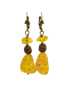 Boucles Ambre Copal Laiton