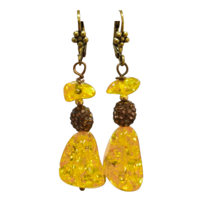 Boucles Ambre Copal Laiton